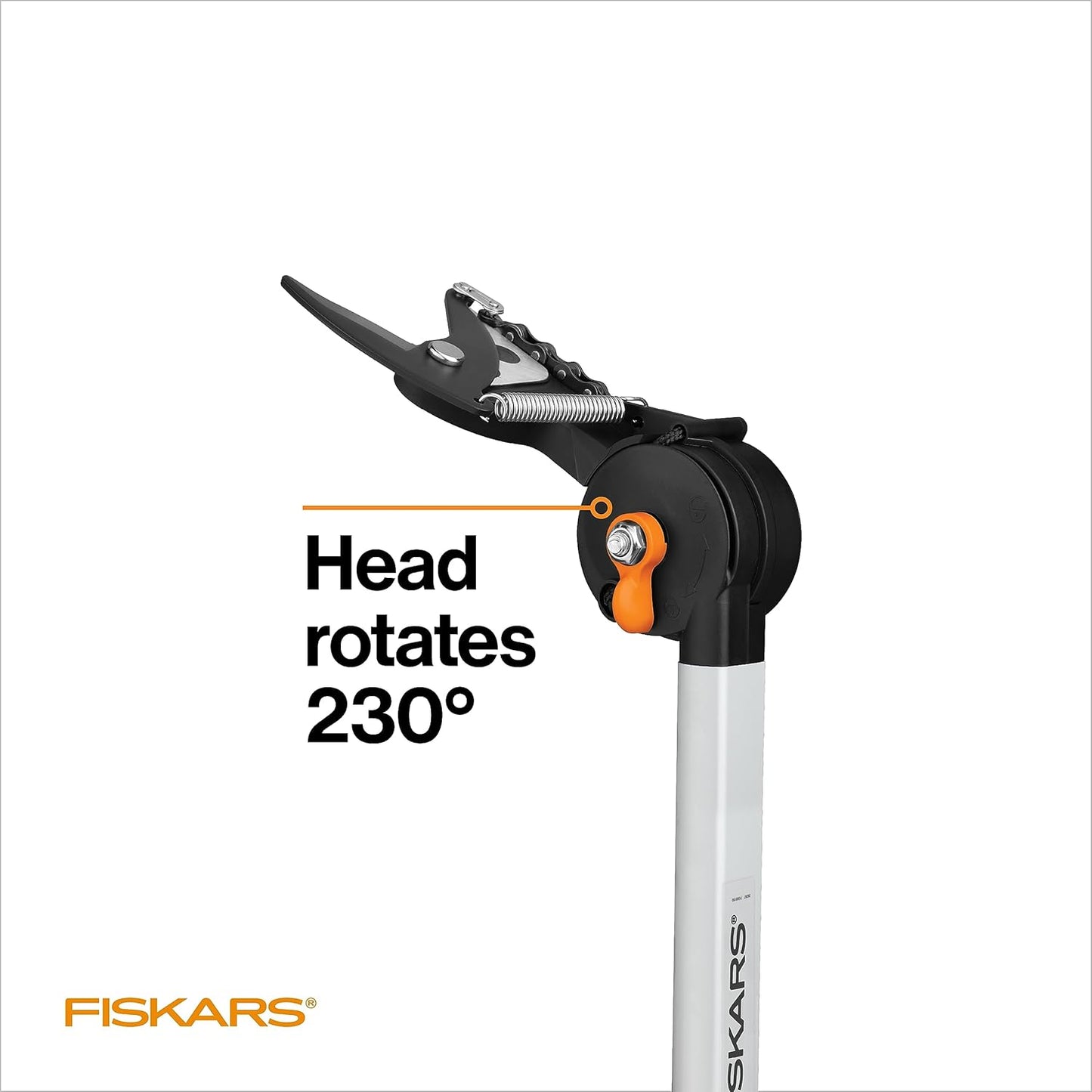 Fiskars 2-in-1 Extendable Tree Pruner and Pole Saw (Extends 7.9 - 12 feet) with Rotating Head, Pruning Stik Model with15-Inch Double-Grind Saw Blade, and Double Locking System