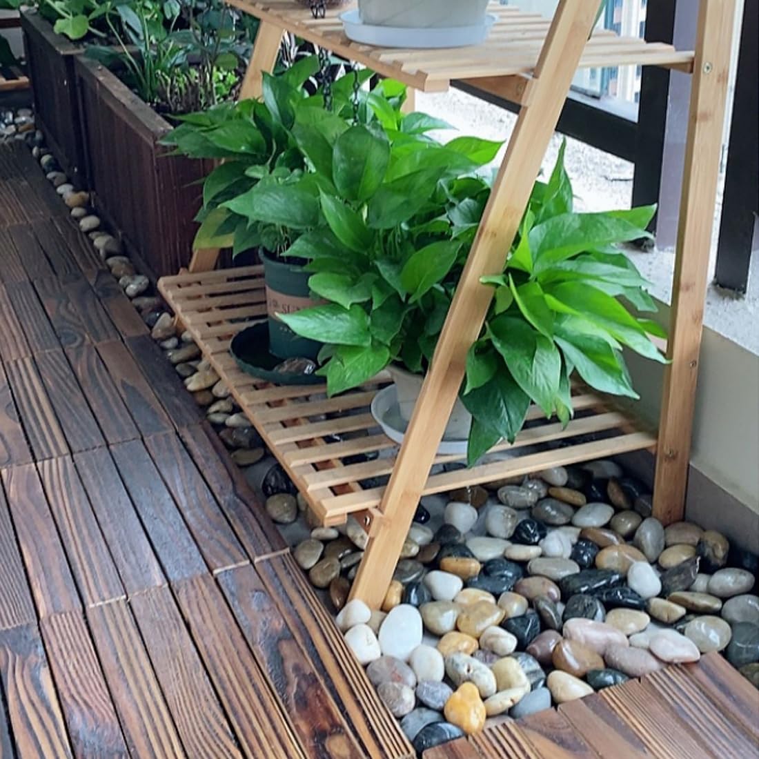 5lbs Pebbles for Indoor Plants, 2-3 Inch Mixed Color High Polished Large River Rocks Outdoor Decorative Stones Vase Filler Fish Tank Aquariums Landscaping Garden Outdoor and Indoor DIY