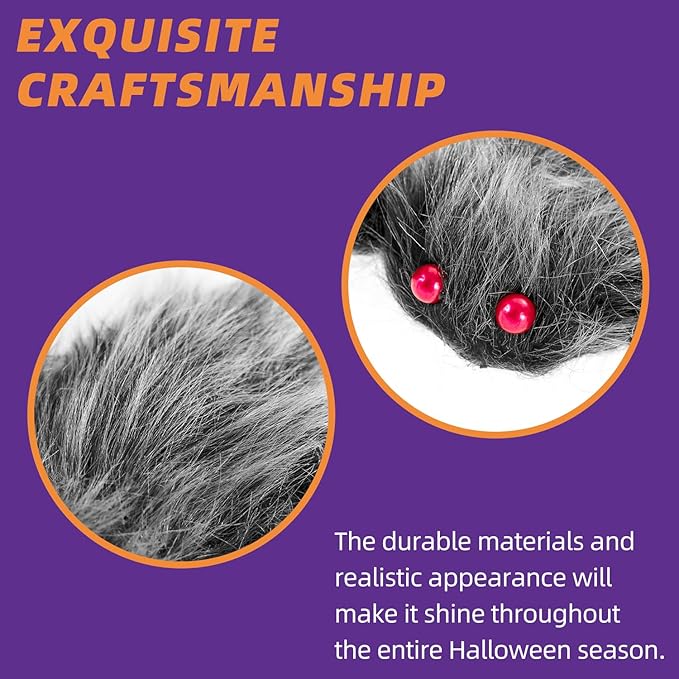 Halloween Decorations Outdoor and Indoor,78" Giant Spider Decorations,Scary Large Spider Props for Yard Lawn,Halloween Party Decorations,Haunted House Decor,Sliver