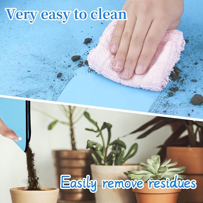 SupKing Repotting Mat 29.5"x 29.5" for Indoor Plant Transplanting Large Blue Garden Mat Gift for Plant Lovers Oxford Fabric Portable Potting Tray for Gardening Mess Control