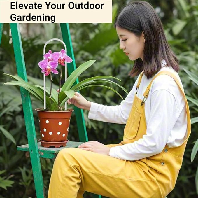 2 Pack U-Shaped Clear Acrylic Plant Supports - 14 inches Indoor/Outdoor Climbing Vine Trellis for Potted Plants, Ideal for Ivy & Tropical Houseplants,Plant Support Hoya Trellis