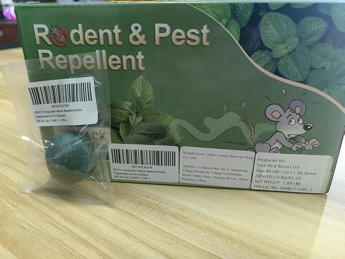 Mouse Rodent Repellent, 32 Pack Peppermint Oil Mice Repellent for Mice, Rats, Spiders, Squirrels and Pests, Indoor & Outdoor Natural Mouse Deterrent, Keep Rodents Away from Garden & Home (Mint)