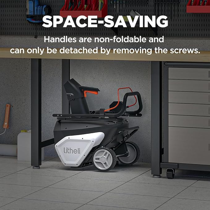 Litheli 4X20V Cordless Snow Blower, 20 Inch Snow Thrower with 4.0Ah Battery, Electric Snow Blowers with LED Spotlight and Brushless Motor for Walkways and Driveways