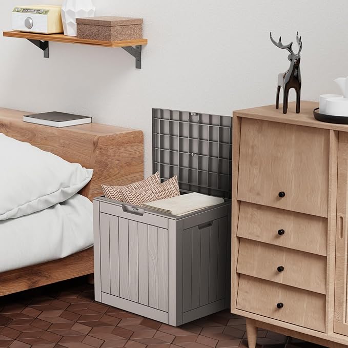 30 GallonOutdoor Storage Box,Resin Deck Boxes Waterproof, IndoorOutdoor Bin for Package Delivery, Patio Cushions, Gardening Tools, Lockable, UV Resistant