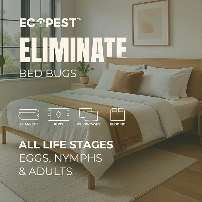 Bed Bug Spray – Natural, Plant-Based Killer for Indoor Pest Control | Home Bedbug Spray and Repellent | Made with Clove Oil, Safe for Use Around Children and Pets (128 oz)