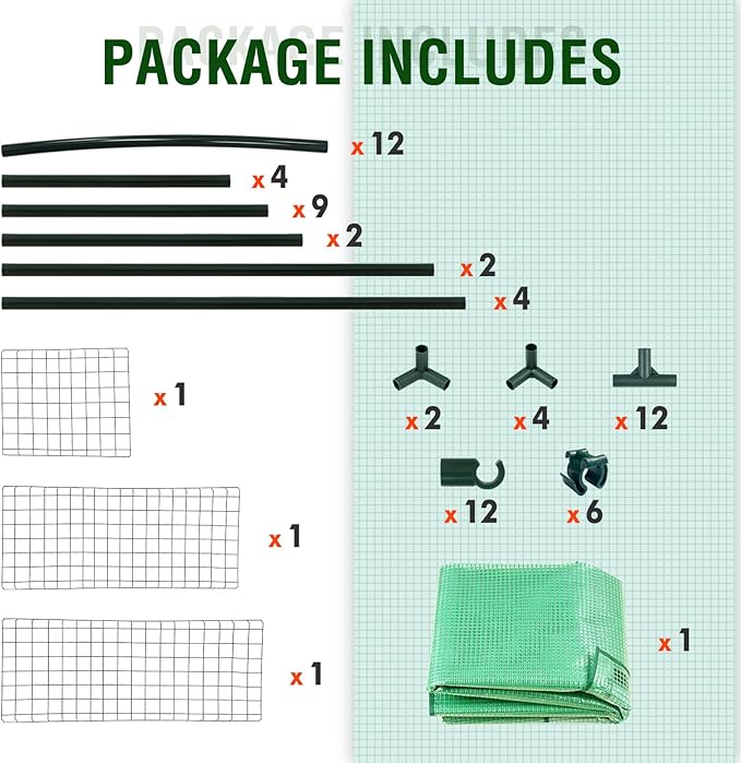 EAGLE PEAK Mini Greenhouse with Wire Shelves, Portable Indoor & Outdoor Green House with Roll-Up Zipper Door, 4 Tier, 35.4”x17.7”x63.0”, Clear/Green PE Cover