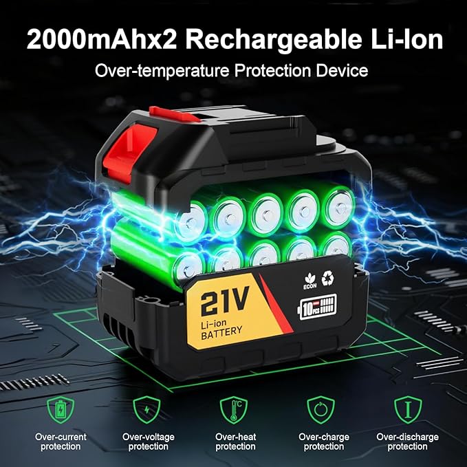 Cordless Leaf Blower Handheld Leaf Blower Adjustable Speed Portable Dust Cleaner Handheld Turbo Jet Blower for Patio Cleaning, Drying,Camping and Dust with 2 Batteries Included, Black