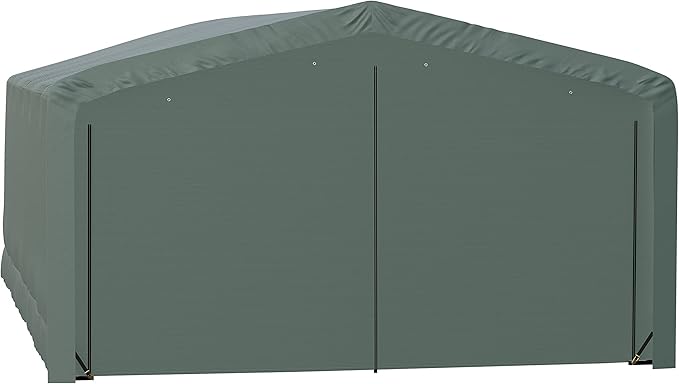 ShelterLogic ShelterTube Garage & Storage Shelter, 20' x 32' x 12' Heavy-Duty Steel Frame Wind and Snow-Load Rated Enclosure, Green