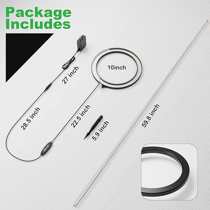 10" Grow Lights for Large Indoor Plants, Full Spectrum Indoor Plant Light for Indoor Growing with Timer,Height Adjustable Auto On/Off 3/9/12H, 9 Brightness,Led Tall Halo Grow Light for House Plants