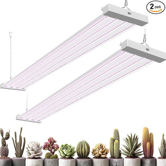 Barrina TX-L84 4FT Grow Light, 168W (2 x 84W), 4 LED Panels Wider Coverage, Full Spectrum, High PPFD, Linkable, Hanging Fixture, Plant Stand with Grow Light for Indoor, Seeding, Vegetable, 2 Packs