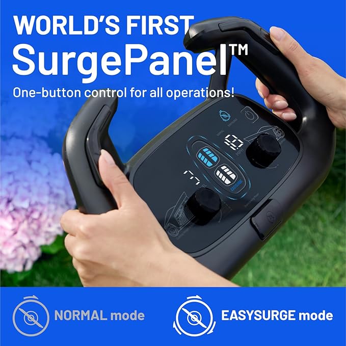 Electric Lawn Mower, Self-propelled Lawn Mower Cordless 40V(2 * 20V) 18.5" Brushless Mower with Electric Cutting Height Adjustment, Higher Rotation Speed, 4 x 4.0Ah Battery and Rapid Charge Included