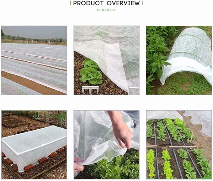Agfabric Plant Covers Freeze Protection Floating Row Covers 14'x100' 0.9oz Plant Covers Freeze Sun Protection,Frost Cloth for Vegetables,White