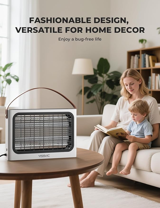 YISSVIC 20W Indoor Bug Zapper Electric Fruit Flies Traps for Indoors Mosquito Zapper Electric Moth Gnat Fly Zapper Extra 2 Bulbs for Home Kitchen Dining Living Room (White)