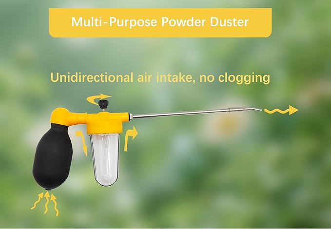 80ml Multi-Purpose Powder Duster Diatomaceous Earth Duster Powder Sprayer Bulb Duster with Length Adjustable from 11" to 23"