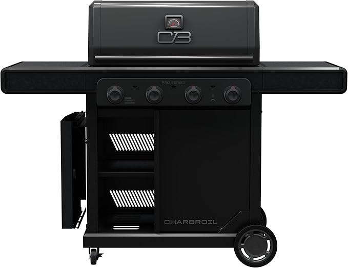 Char-Broil Pro Series with Amplifire Infrared Technology 4-Burner Propane Gas Grill and Griddle Cabinet, Black 463279224