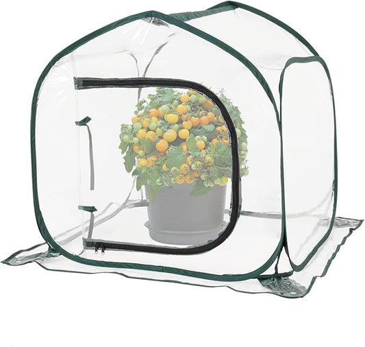Mini Transparent Pop Up Greenhouse for Indoor and Outdoor Backyard Gardens - Portable Large Space and Durable
