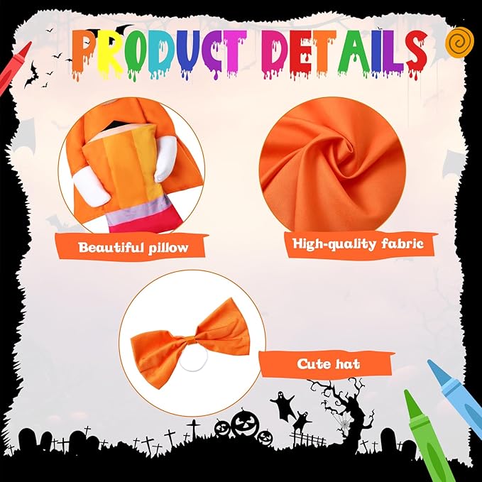 Geyoga Halloween Porch Goose Outfit 23" Classroom Goose Clothes Fall Lawn School Garden Patio Yard Outdoor Decorations (Orange, Pencil)