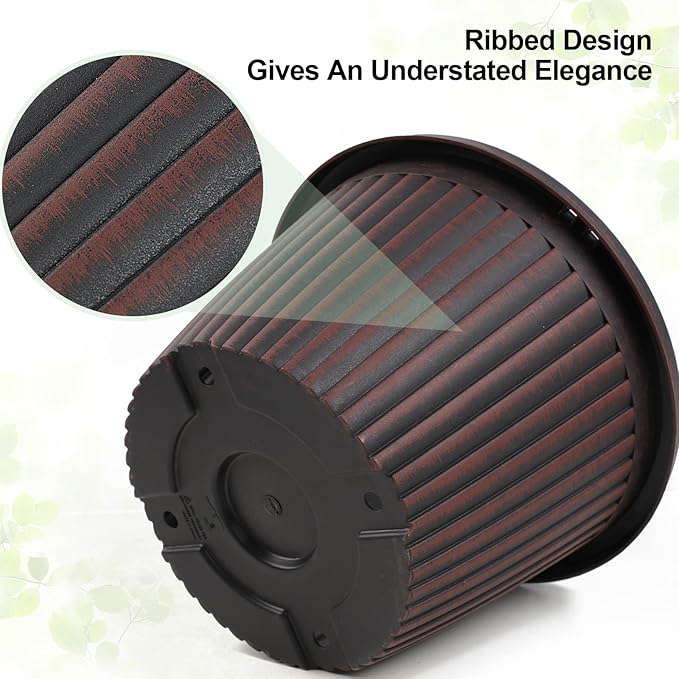 Large-Planter-Indoor-Outdoor Plant Pots, 12 inch 4 Pack Plastic Flower Pots with Saucer And Drainage Holes, Modern Garden Planters For Planting Medium Large Plants， Decorative Resin Garden Pots