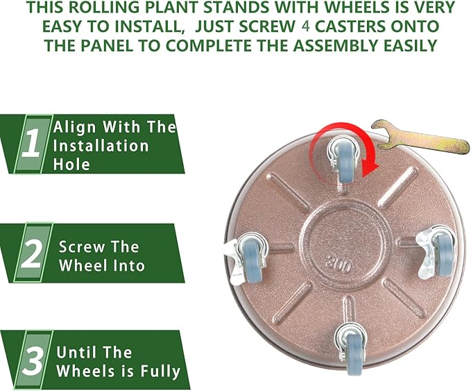 3 Pack Metal Heavy Duty Plant Caddy With Wheels 12 Inch, Round Plant Caddy Suitable For Outdoor and Indoor Mobile Flower Pots, Don't Worry About This Metal Product Getting Deformed or Damaged.
