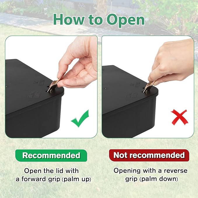 Rat Station Box with Keys, 6 Pack Rodent Station Keeps Rats Away, Keeps Children and Pets Safe, Key Unlocking, Reusable & Long-Lasting, Indoor & Outdoor