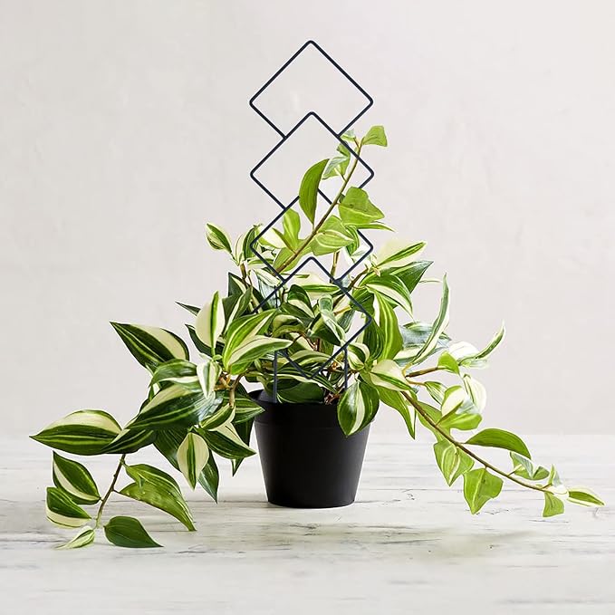 Indoor Plant Trellis for Climbing Plants, 16inch Small Garden Metal Trellis for Potted Plants Outdoor with Different Patterns for Vine Ivy Flower Plant Support 4 Pack
