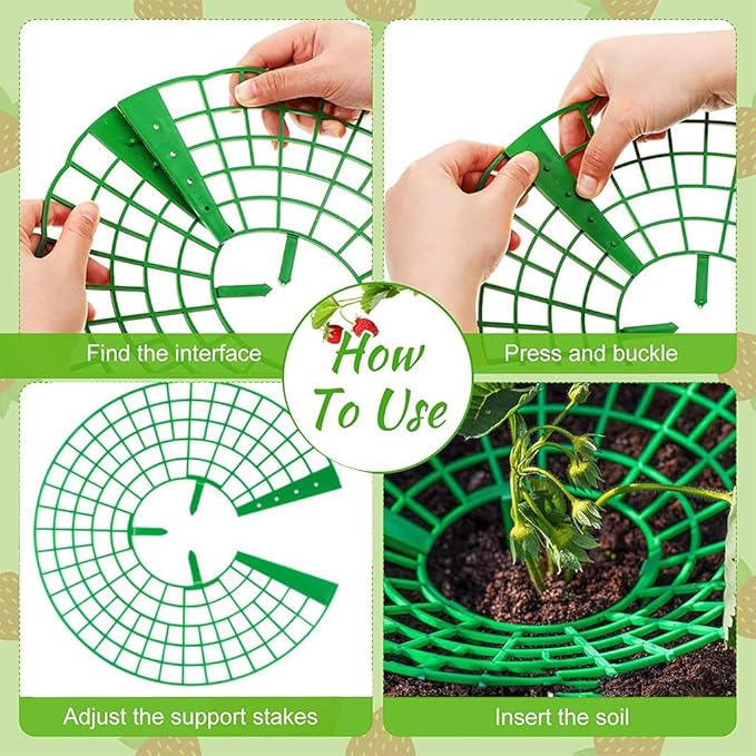 10 Pcs Strawberry Plant Support Stand Strawberry Growing Racks with 3 Sturdy Legs Strawberry Growing Frame Keeping Fruit Elevated to Avoid Ground Rot