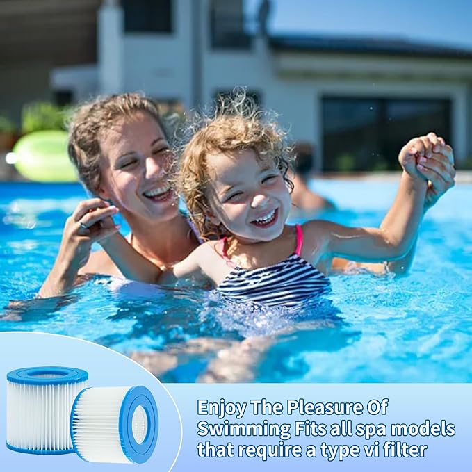 Type VI spa Filter and hot tub Filter Replacement Cartridge for Inflatable hot tub Filters,Filters Cartridge for Swimming Pool (12 Pcs)