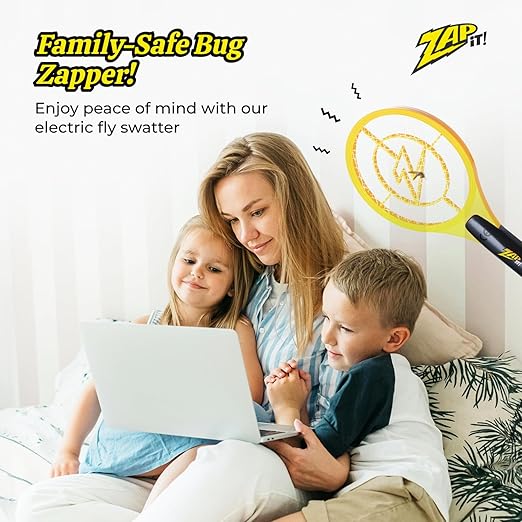 ZAP IT! Bug Zapper Battery Powered (2xAA Included) Bug Zapper Racket, 3,500 Volt