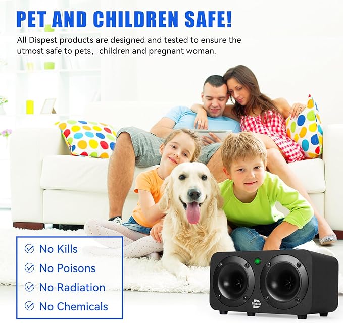 High Power Effective Plug-in Ultrasonic and Bionic, Rodent, Mouse Repeller for Building,Warehouse,Garage, Attic，Restaurant,Supermarket, and More. Coverage up to 2000 Square Feet When No Barriers