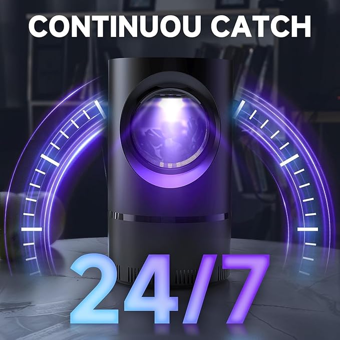 Flying Insect Trap, Fruit Fly Trap for Indoors, Fly Traps Indoor for Home Gnat Traps House Indoor, Bugs Trap with Super Strong Suction and Quiet Operation, 5 Sticky Glue Boards