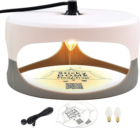 ASPECTEK - Trapest Sticky Dome Flea Bed Bug Trap and 2 Glue Discs. Odorless Cleaner and Flea Killer Trap Pad