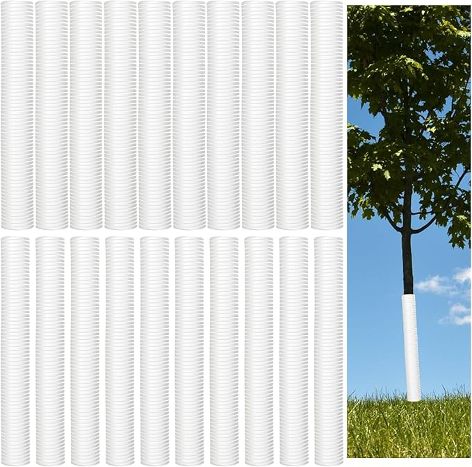 20 Pcs Corrugated Tree Guards Saplings Tree Trunk Protectors from Deer Tree Tubes Guard Tube Wraps to Protect Bark, Sapling from Rodents, Mowers, Animals(White,15.7 x 2, 15.7 x 1.5)