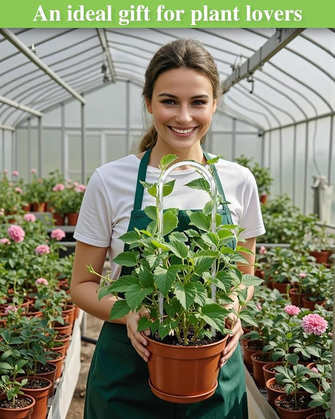 3 Pack U-Shaped Clear Acrylic Garden Trellis, Indoor Plant Support for Climbing Plants, Potted Houseplant Trellis for Hoya, Pothos, Monstera