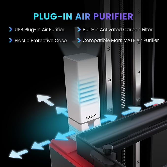 ELEGOO Saturn 3 MSLA 12K 3D Printer, Desktop Resin 3D Printer with 10-Inch Monochrome LCD, Voxeldance Tango Slicer, Large Printing Size of 8.62x4.84x9.84 inches