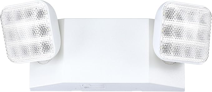 GRUENLICH LED Emergency Light, Exit Lighting Fixtures with Two LED Heads and Back-Up Batteries, UL 924 Qualified, 120/277 Voltage, 1-Pack