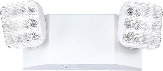 GRUENLICH LED Emergency Light, Exit Lighting Fixtures with Two LED Heads and Back-Up Batteries, UL 924 Qualified, 120/277 Voltage, 1-Pack
