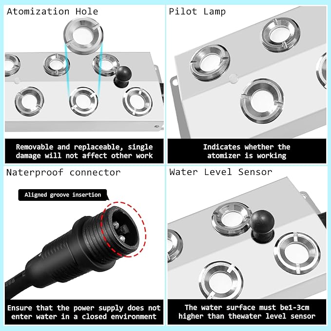 Ultrasonic Fogger 6 Head Ultrasonic Mist Maker,5000ml/H 200W Mist Maker Fogger,6 Head Ultrasonic Fogger Mist Maker,6 Head Ultrasonic Mist Maker fogger Ultrasonic Mister Fogger 6 Head Fogger