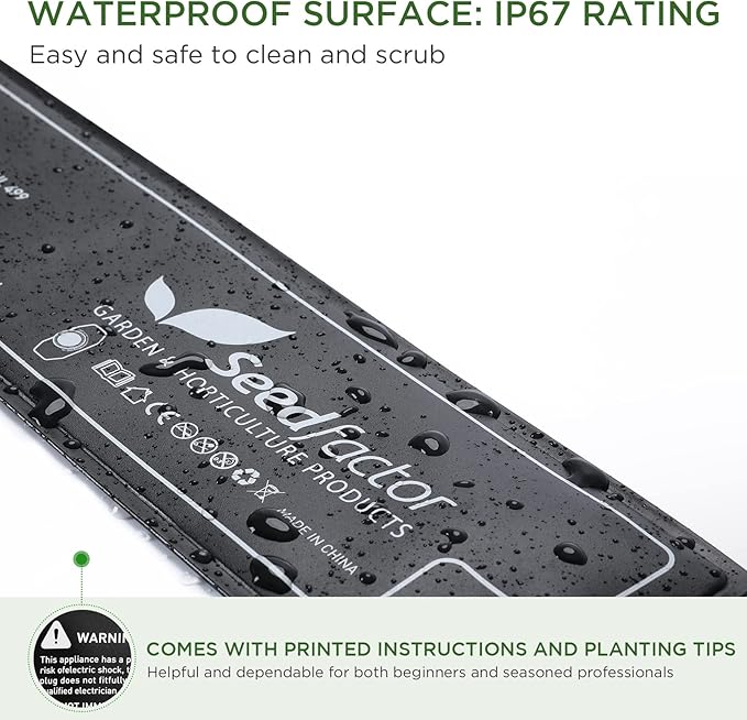 Seedfactor 3.5" x 21" MET Certified Seedling Heat Mat and Digital Thermostat Combo Set