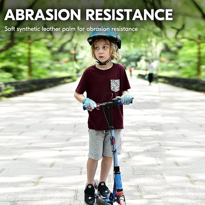 Vgo... 1-Pair Age 4-5 Kids Gardening Gloves,Children Yard Work Gloves,Toddlers,Boys,Girls(Size S, Blue Plane, KID-MF7362)