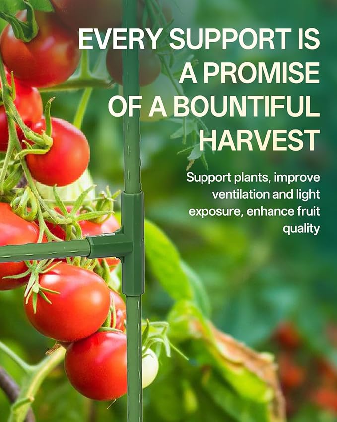 Breeze Touch 3 Pack Square Tomato Cages, Up to 47 Inch Adjustable Tomato Trellis for Garden & Pots, Garden Trellis for Climbing Plants Outdoor, Plant Trellis for Climbing Vegetables, Flowers, Beans