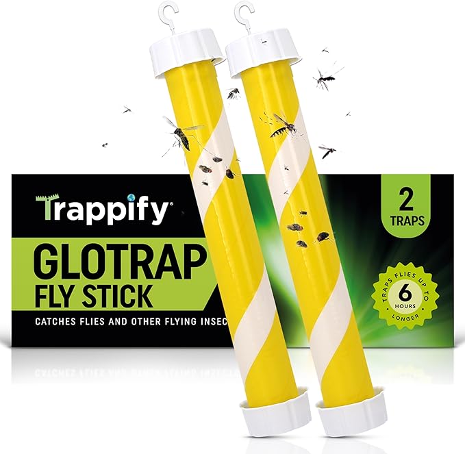 Glow-in-The-Dark Fly Stick by Trappify: Premium Indoor & Outdoor Fly Traps | Water-Resistant Sticky Trap for Fruit Fly Traps for Indoors, Gnat Traps for House Indoor, and Fly Trap Indoor (2 Pack)