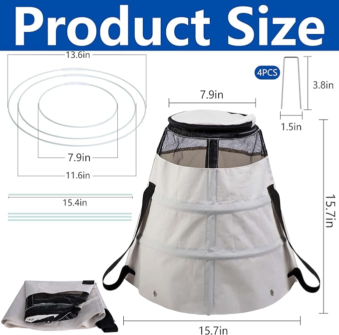 Winter Rose Protective Cover, 600D Winter Rose Cones Protection with Stakes, Reusable Freeze Protection Roses Collar for Protecting Outdoor Plants from Wind Frost Animal Eating