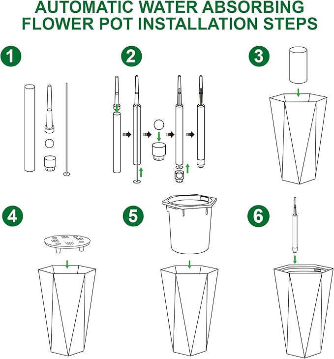 23 Inch Tall Outdoor Planters Set of 2, Self Watering Pots for Indoor Plants with Water Level Monitor & Drainage Hole & Wheels, Large Planter Pots for Garden, Patio, Balcony, White