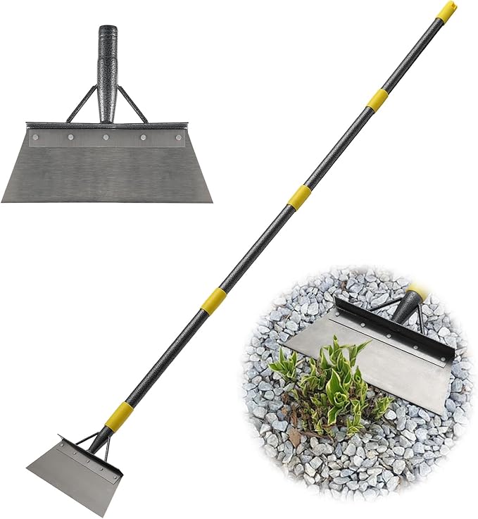 Garden Cleaning Shovel, Flat Shovel for Landscaping Long Handle 66", Gardening Floor Scraper Weeding Tool for Weeding, Scraping, Ice Remove
