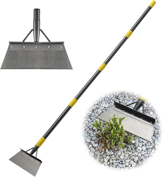 Garden Cleaning Shovel, Flat Shovel for Landscaping Long Handle 66", Gardening Floor Scraper Weeding Tool for Weeding, Scraping, Ice Remove