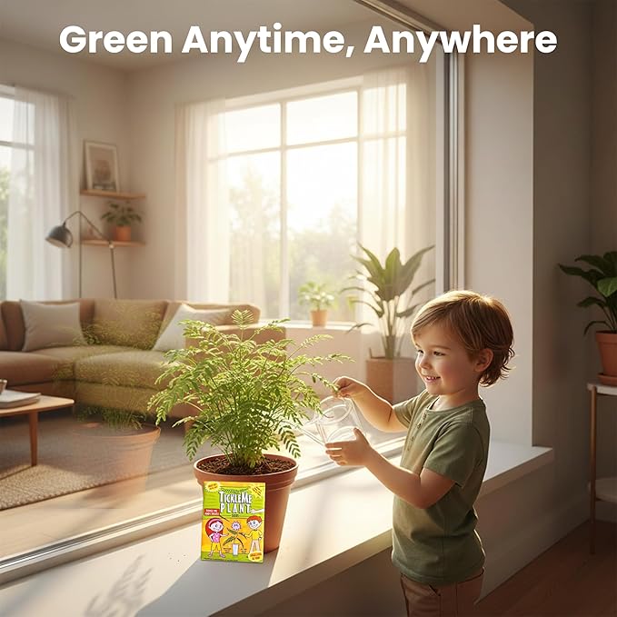 TickleMe Plant Birthday Party Favors (Pack of 2) | Leaves Fold When You Tickle It, Reopen in Minutes | Kids Plant Growing Kit with Indoor Plants Seeds, Live Plants, Grow Kit, Gardening for Kids