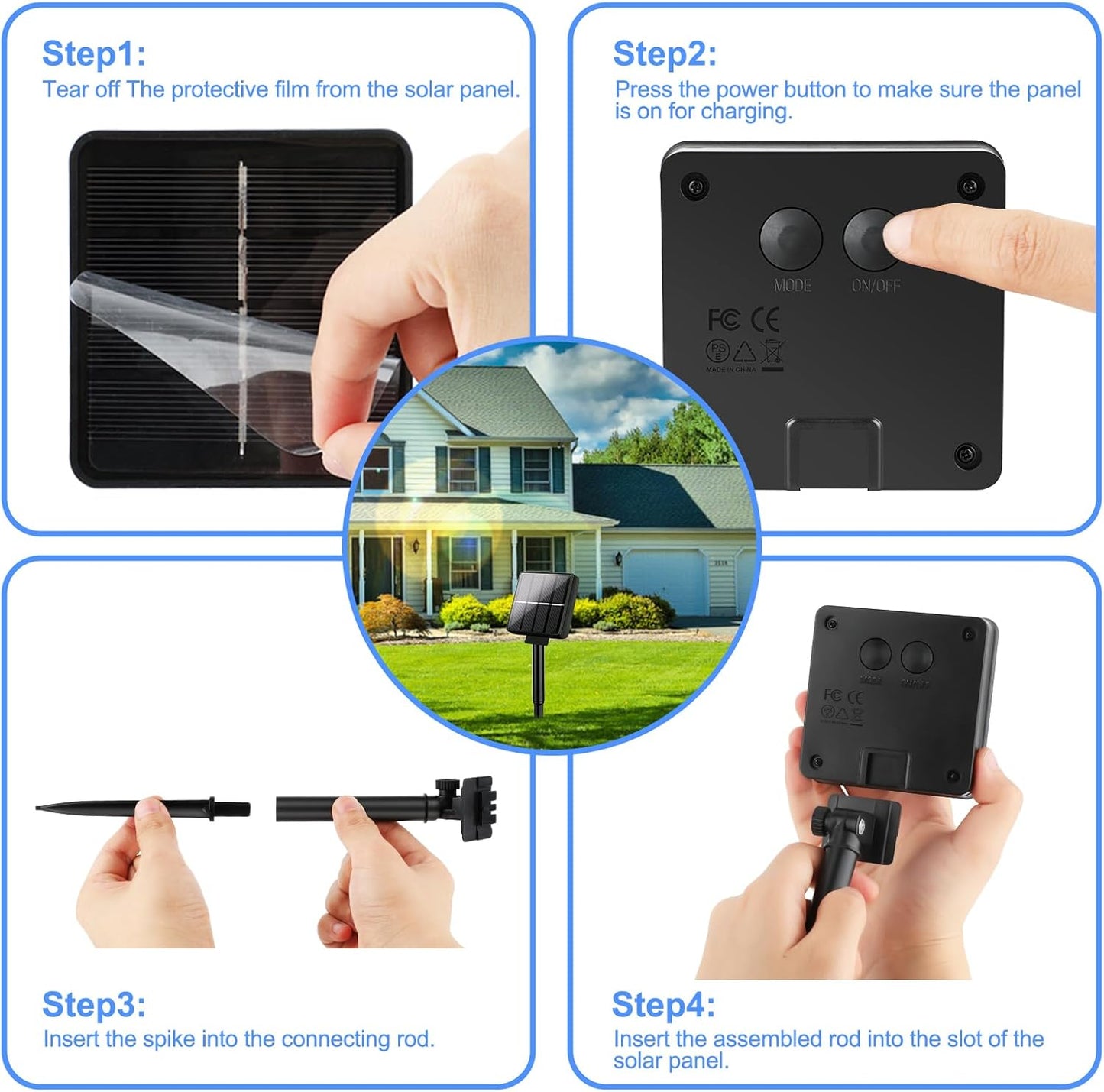 Brightever Solar Powered String Lights Outdoor Waterproof, 4-Pack Total 160FT 400 LED Solar Twinkle Lights with 8 Lighting Modes, Solar Fairy Lights for Fence, Balcony (Daylight White)