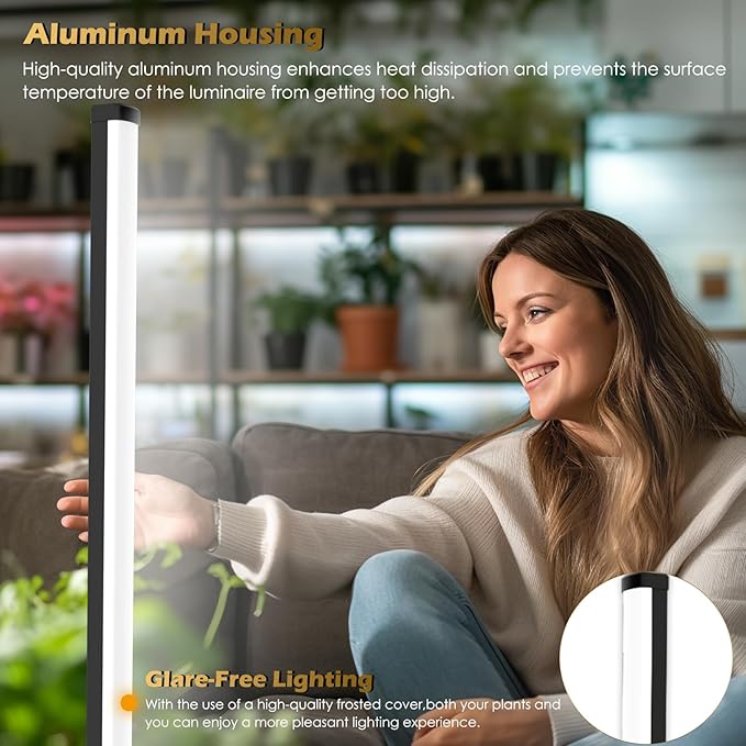 Grow Light with Auto-Timer, Hanging and Standing Grow Lights for Indoor Plants,3 Light Modes, Detachable Full Spectrum Plant Lights for Wide Area Coverage in Indoor Plants (45 in)