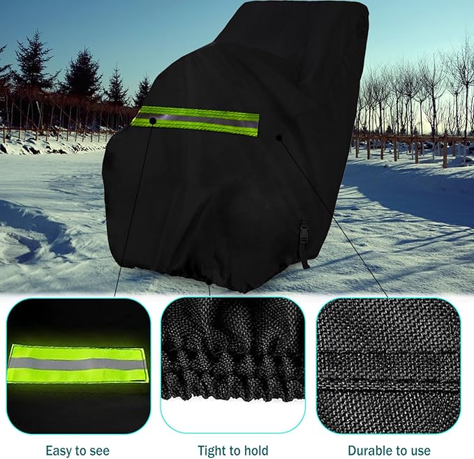 QYMOTO XL Large Snow Blower Cover, Outdoor 600D Waterproof Windproof Winter Storage Protection Fit Snow Joe, Craftsman,Poulan,Ariens,Toro Electric Snowblower Cover 24 Inch to 30 Inch 32 Inch