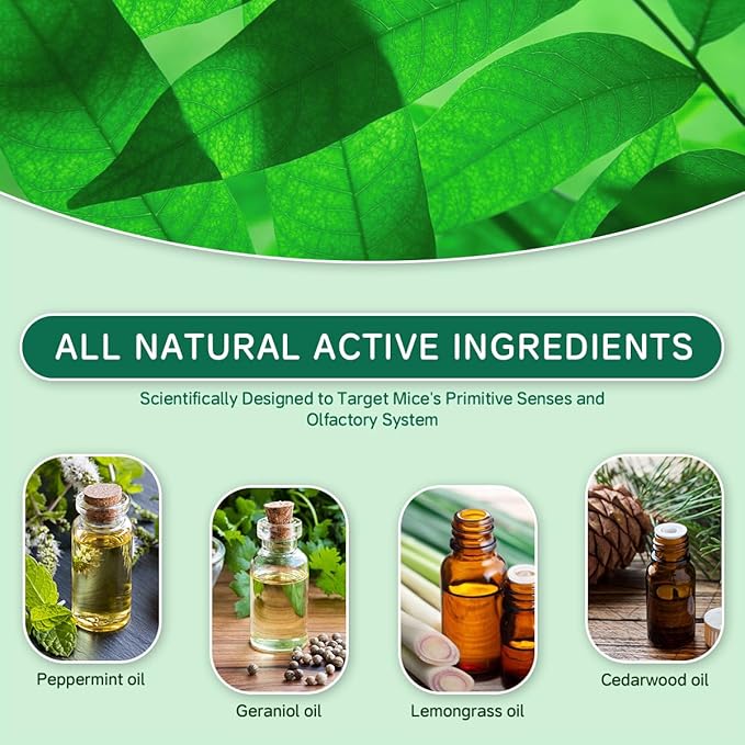 Rodent Mouse Repellent 14 Pack, Peppermint Oil Moth Balls for Mice Rats Deterrent, Natural Pest Control Mothballs for Rodents, Squirrels, Skunk, Mole, Gopher, Pets Safe, Indoor and Outdoor Use